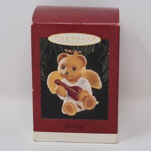 Hallmark 1995 Godchild Ornament Bear Angel w/ Mandolin QX5707 Christmas Ornament
